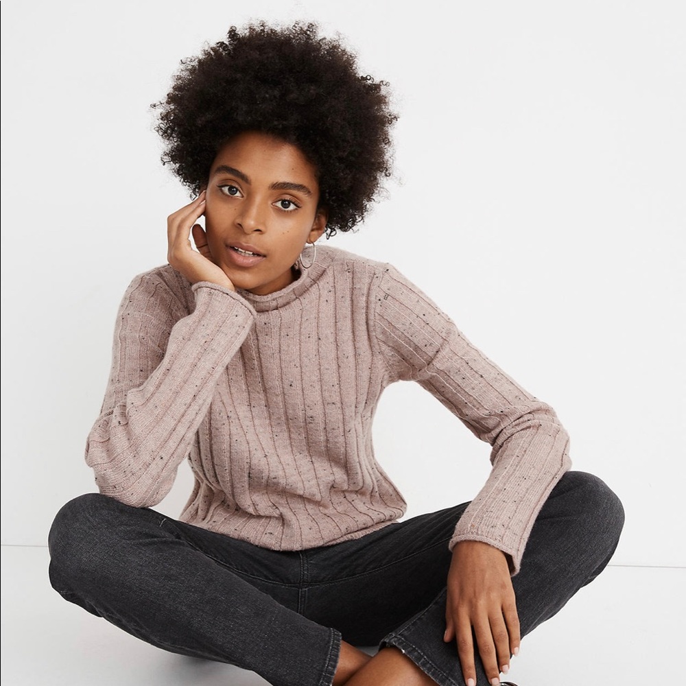 Madewell slim-fitting flecked turtleneck sweater